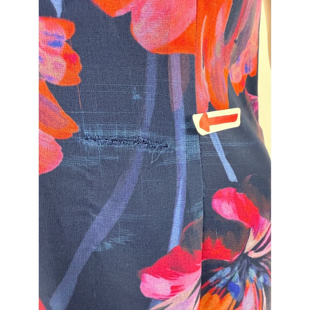 Hutch Floral One Shoulder Maxi Dress Navy Red Pink Size 8 - Picture 9 of 9